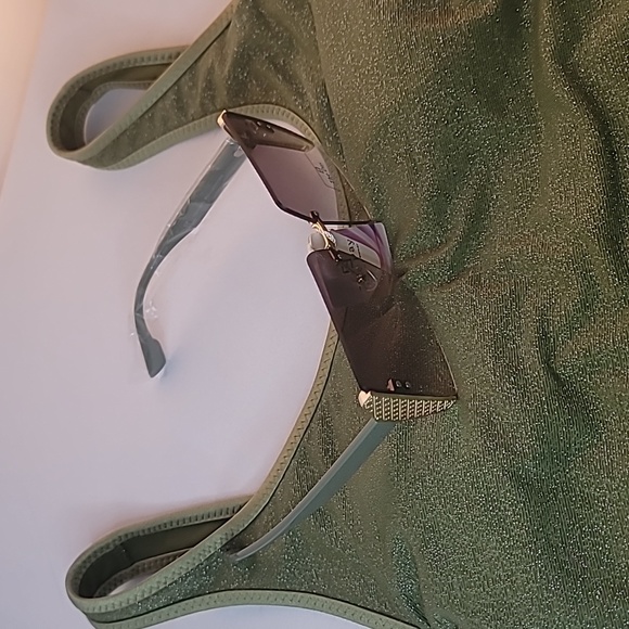 NWT Fe Noel X Target Dark Olive Metallic Swimsuit + NWT The Day Fashion Sunglass - Picture 15 of 16